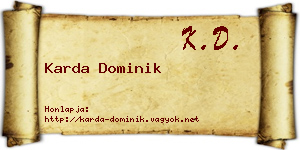 Karda Dominik névjegykártya